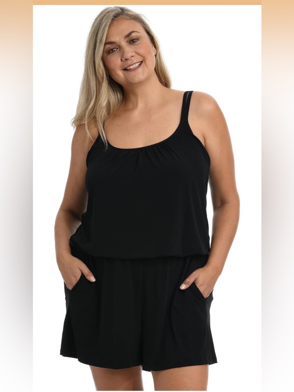 Maxine of Hollywood Women's Romper One Piece Swimsuit 18W 946